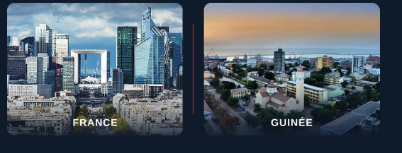 Vues de La Défense en France et de Conakry en Guinée